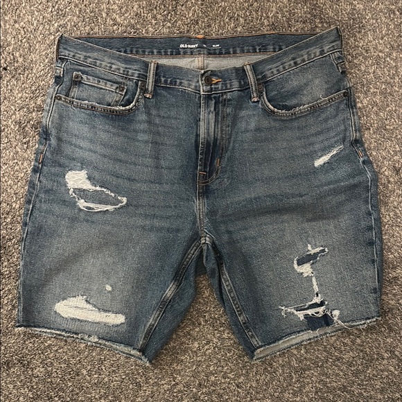 Men's Distressed Denim Shorts - Picture 1 of 3